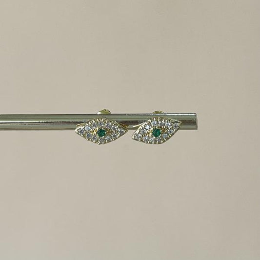 ARETES DE OJO CON CRISTAL