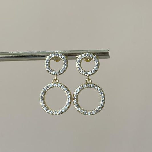 ARETES DOBLE ARO CON CRISTAL