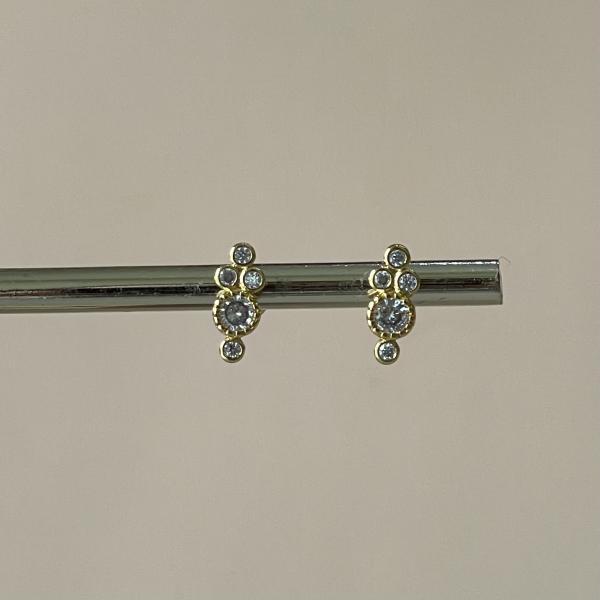 ARETES BOLITAS CON CRISTAL