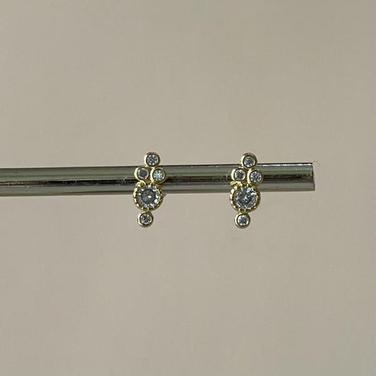 ARETES BOLITAS CON CRISTAL