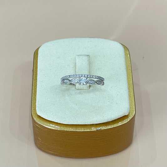 ANILLO DOBLE CRISTAL CLASICO SILVER