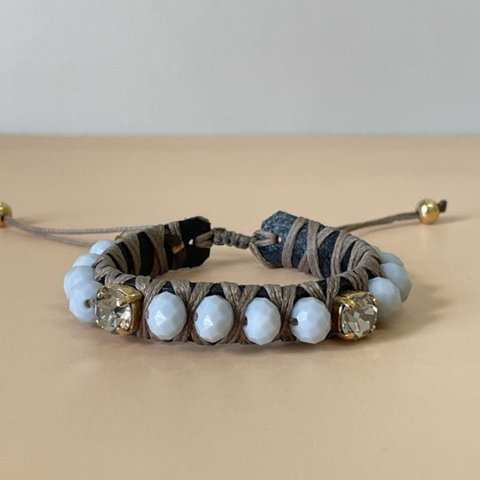 PULSERA FAVORITA PIEDRA GRIS CRISTAL CLEAR SHADOW -HC