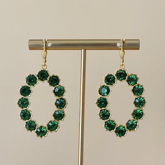 ARETES OVAL STON EMERALD