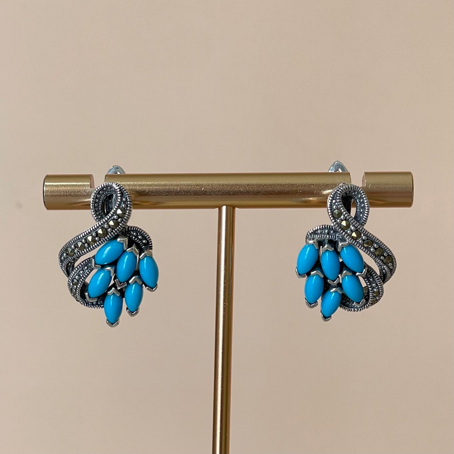 ARETES PEACOCK TURQUESA