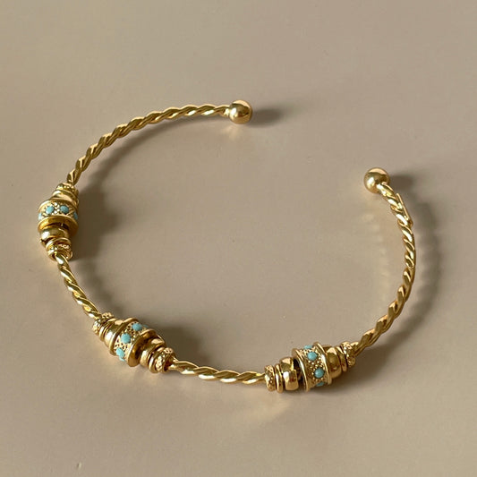 BRAZALETE JONC TORSAL -TURQUESA