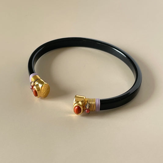 PULSERA SARINA -BLACK RED JASPE