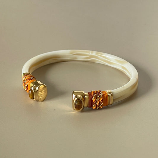 BRAZALETE SARINA -TIGER EYE IVORY