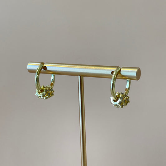 ARRACADAS TRES AROS CON CRISTAL