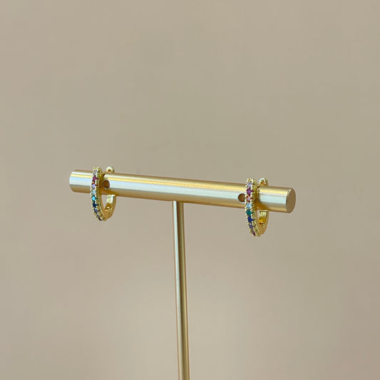 ARRACADAS OVALADAS CRISTALES COLORFUL