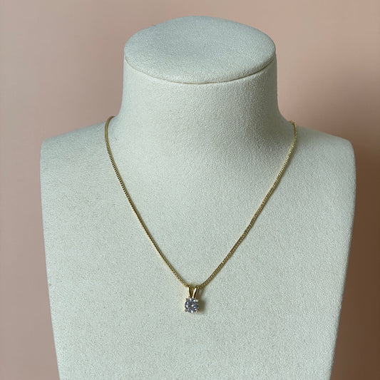 COLLAR CON DIJE CLASICO CRISTAL CLEAR