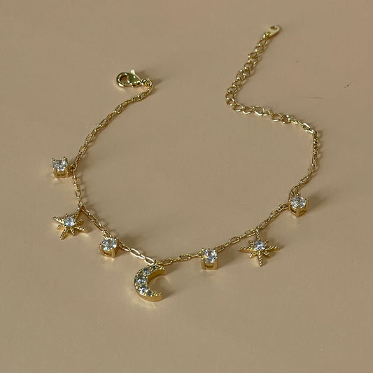 PULSERA ESTRELLAS Y LUNA