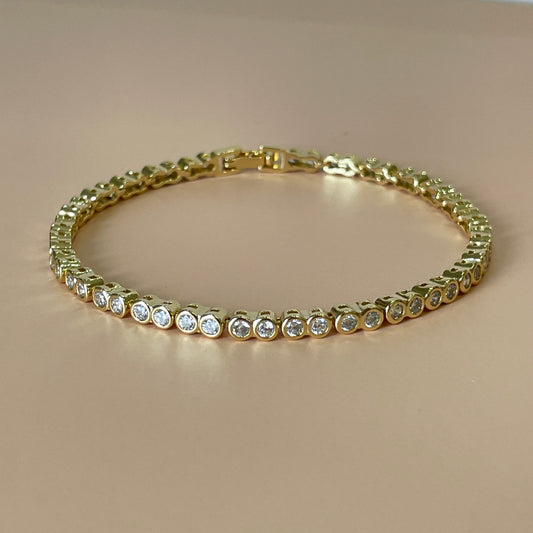 PULSERA CRISTAL GOLD BOLITAS -PLA