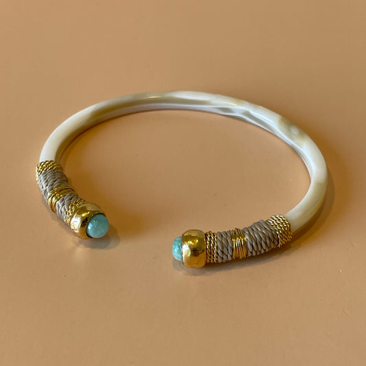 BRAZALETE SARI IVORY -GRIS AGUAMARINA