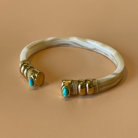 BRAZALETE SARINA IVORY -TURQUESA