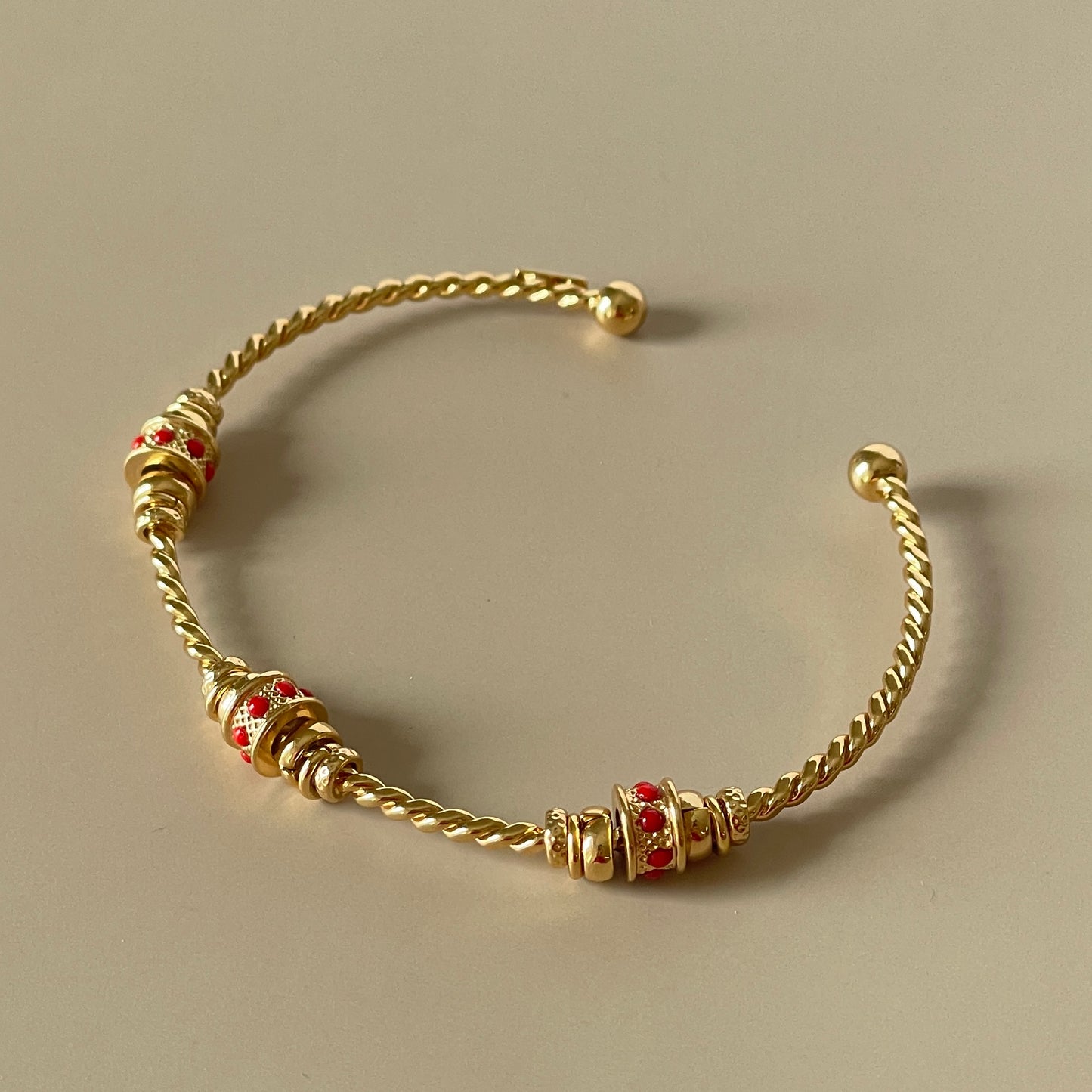 BRAZALETE JONC TORSAL -RED