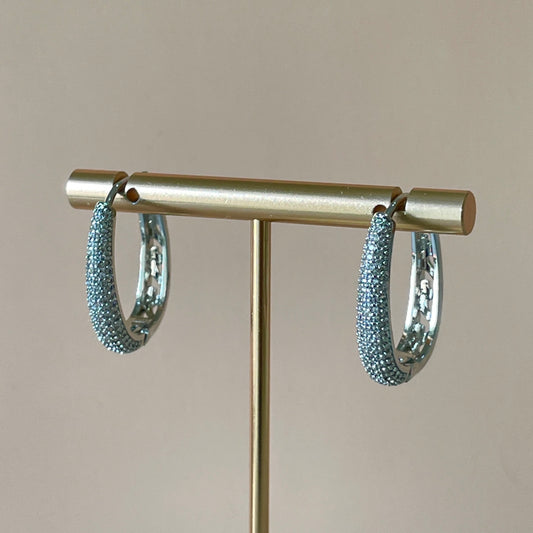 ARRACADAS OVALADAS CON CRISTAL SILVER