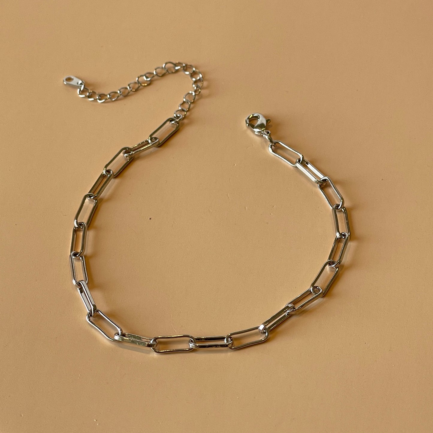 PULSERA CADENA PAPER CLIP SILVER