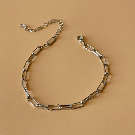 PULSERA CADENA PAPER CLIP SILVER