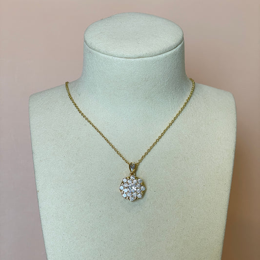 COLLAR DIJE MONEDA CON CRISTAL