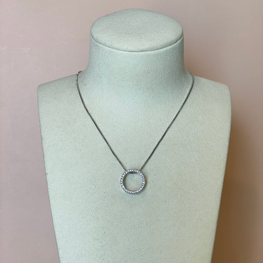 COLLAR DIJE ARO DE CRISTAL SILVER