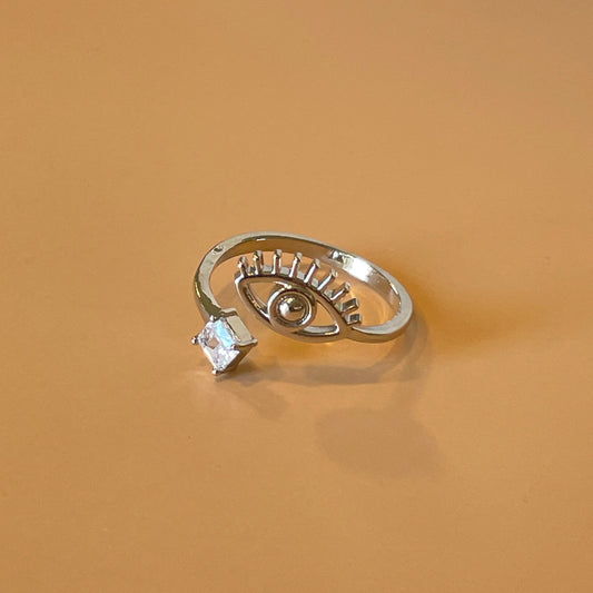 ANILLO OJO CON CRISTAL SILVER