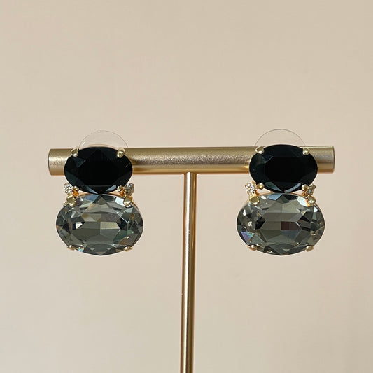 ARETES DUBLIN CLEAR SHADOW Y NEGRO -G