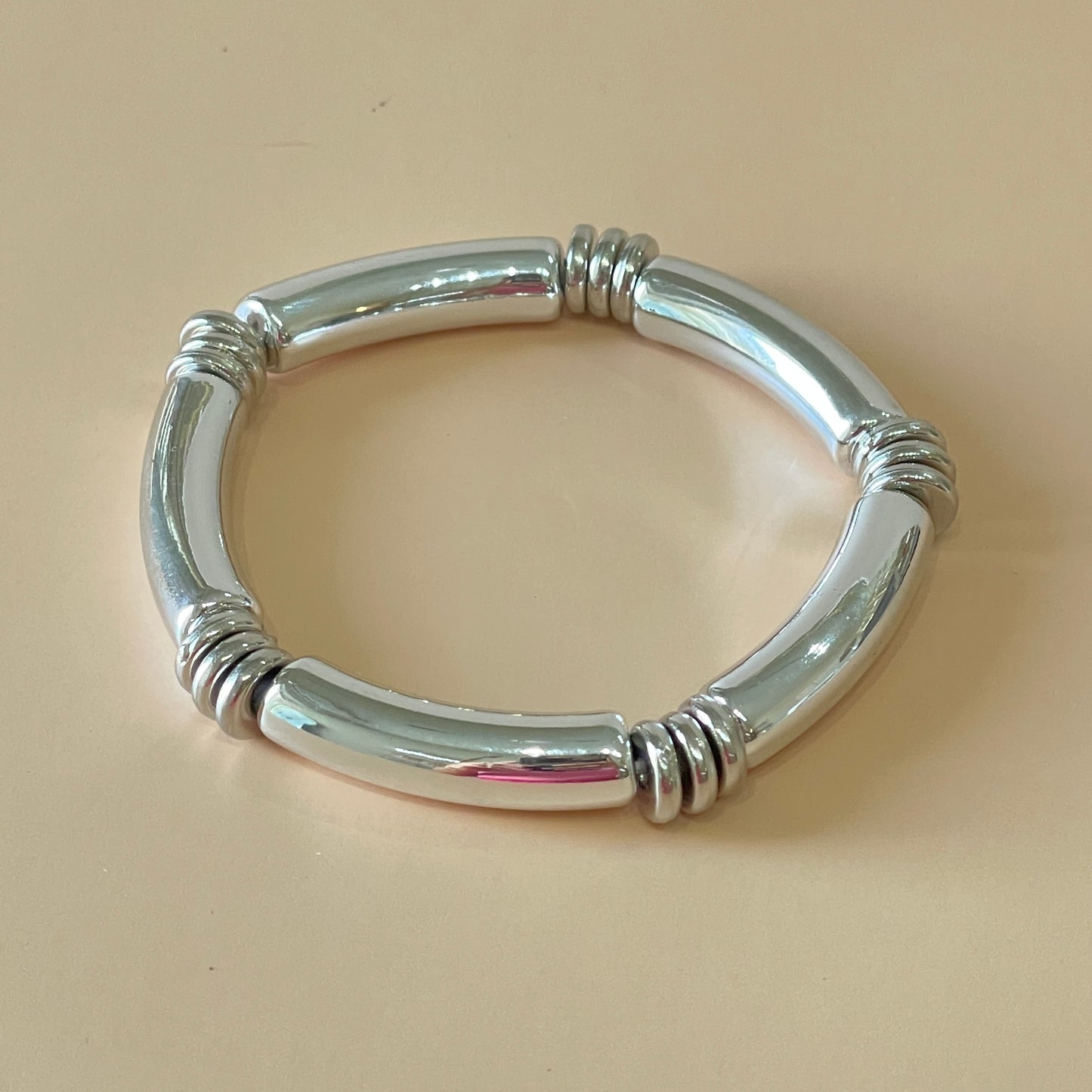 PULSERA BAMBU -PLATEADA