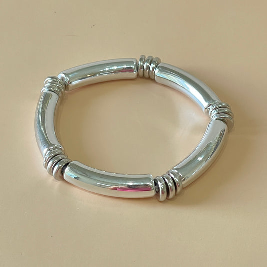 PULSERA BAMBU -PLATEADA