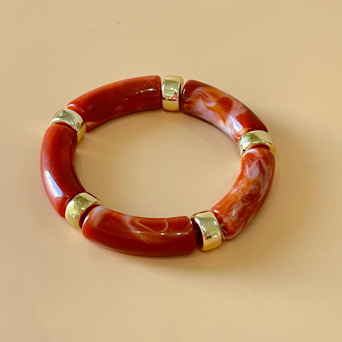 PULSERA BAMBU -NARANJA