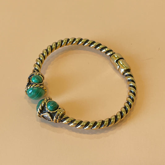 BRAZALETE CUFF MALAQUITA