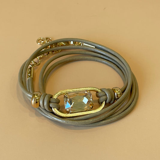 PULSERA ITALIA ENROLLABLE CAFE CRISTAL GOLD