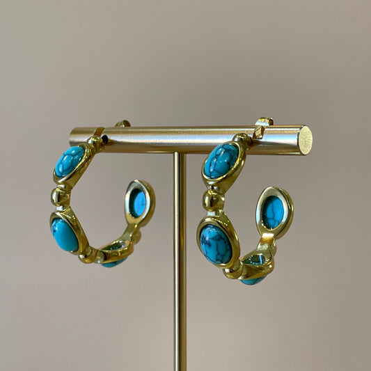 ARRACADAS CUATRO TURQUESAS