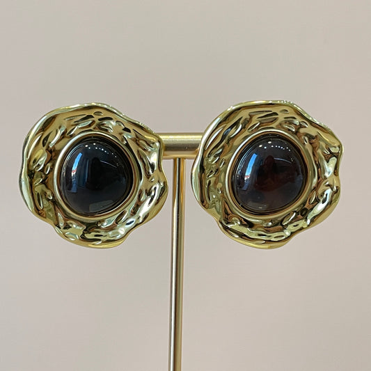 ARETES AVAD CON PIEDRA CAFE