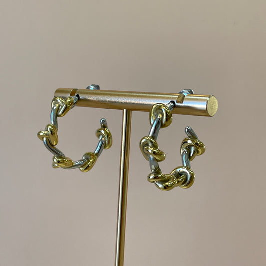 ARRACADAS SILVER CUATRO NUDOS GOLD