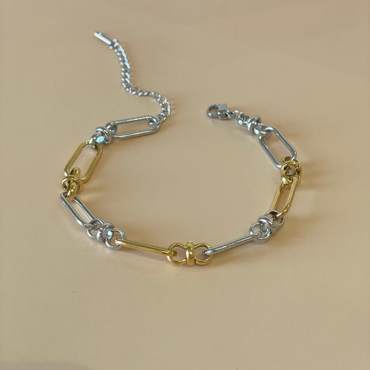PULSERA NUDOS SILVER GOLD