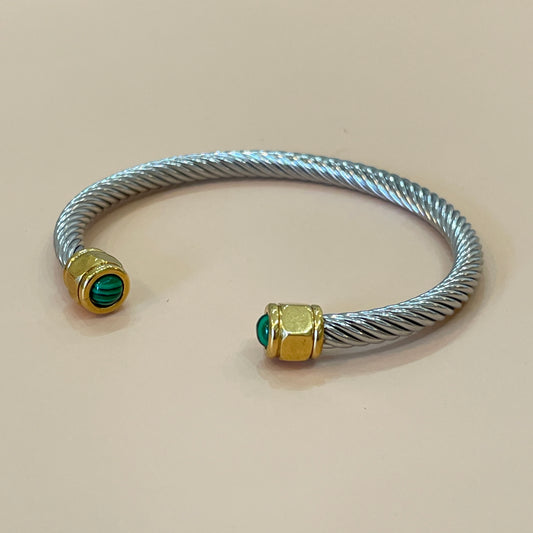 BRAZALETE SILVER MALAQUITA