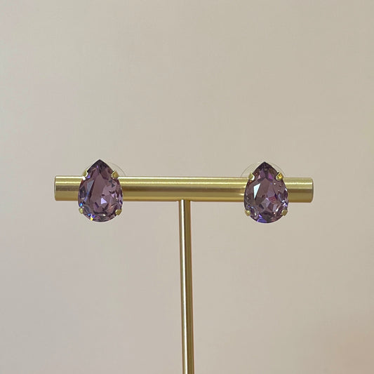 ARETE GOTA CRISTAL LILA