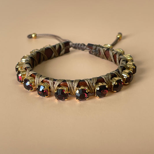 PULSERA FAVORITA MINI CRISTAL TINTO -HC