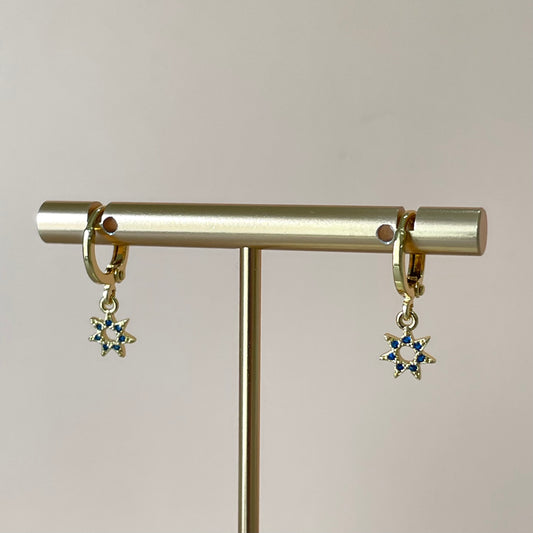 ARRACADAS ESTRELLA DAVID CRISTAL AZUL