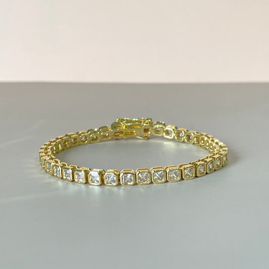 PULSERA TIPO TENNIS CRISTAL CUADRADO