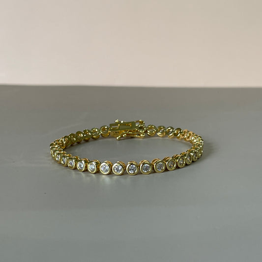 PULSERA BOLITAS CON CRISTAL GOLD