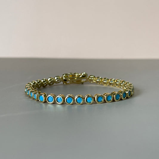 PULSERA BOLITAS TURQUESA