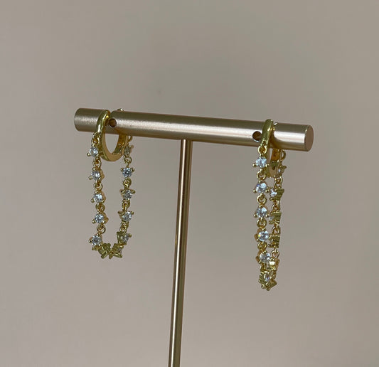 ARRACADAS CADENAS CON CRISTAL