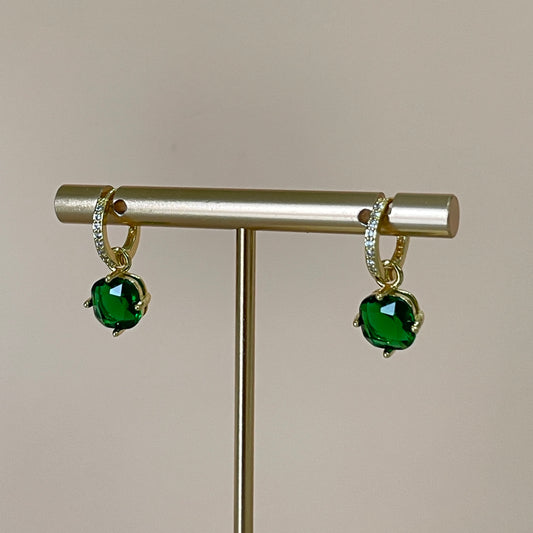 ARRACADAS CROWN CRISTAL EMERALD