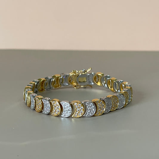 PULSERA MOON SILVER GOLD