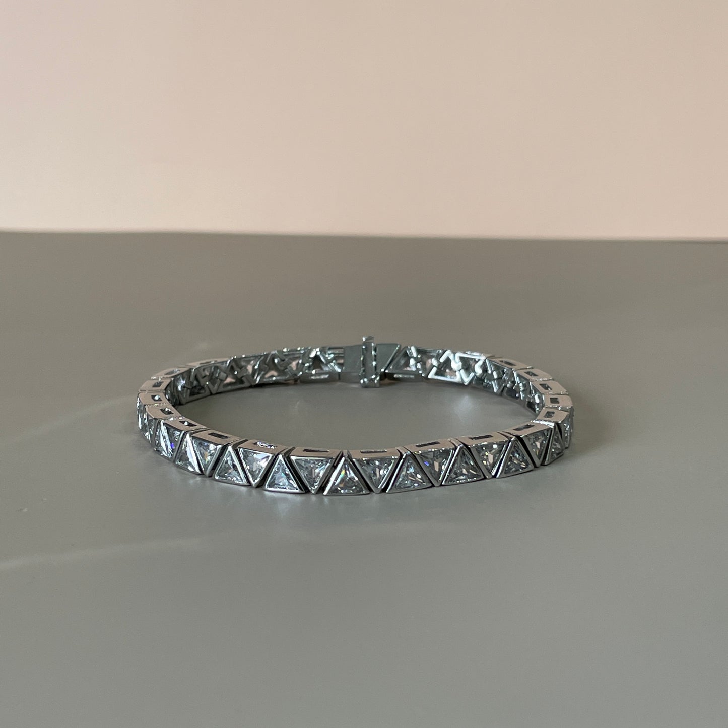 PULSERA TENNIS TRIANGULO SILVER