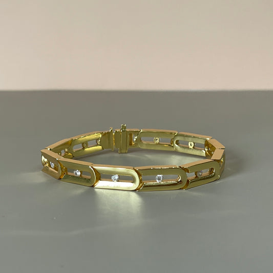 PULSERA ESLABON CON PUNTO DE CRISTAL