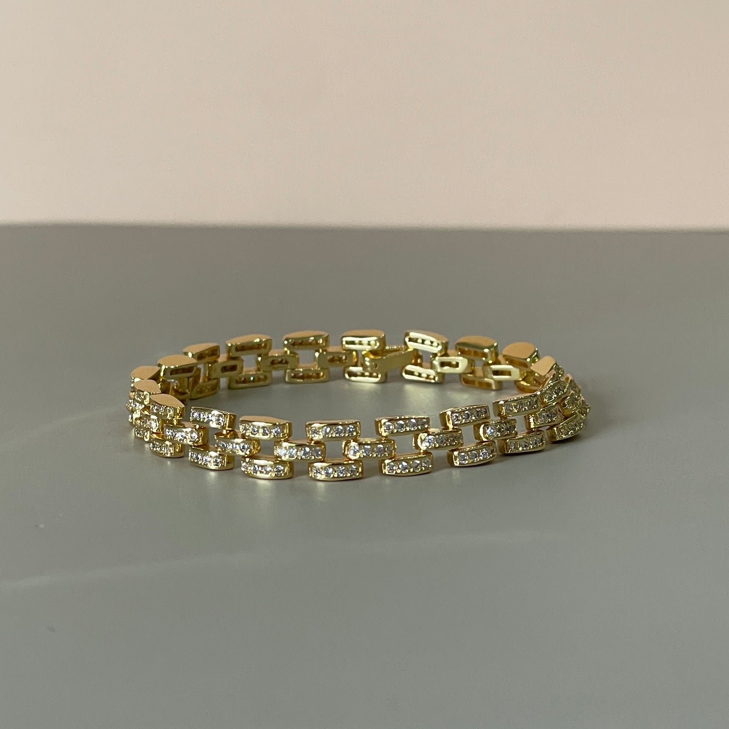 PULSERA ESLABONES CON CRISTAL
