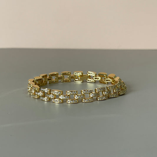 PULSERA ESLABONES CON CRISTAL