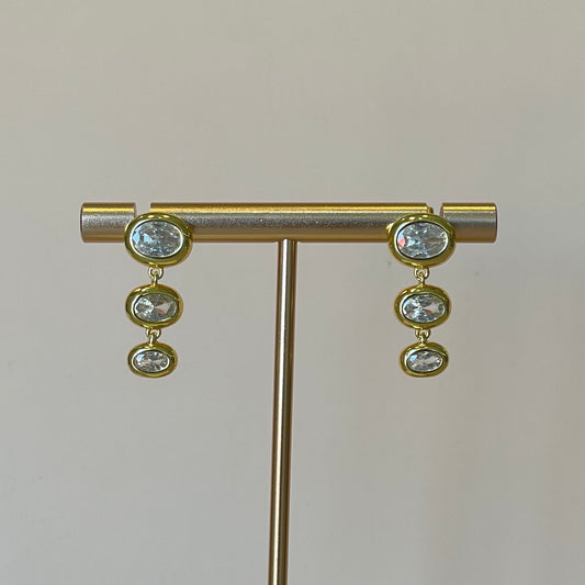 ARETE TRES BOLITAS CON CRISTAL